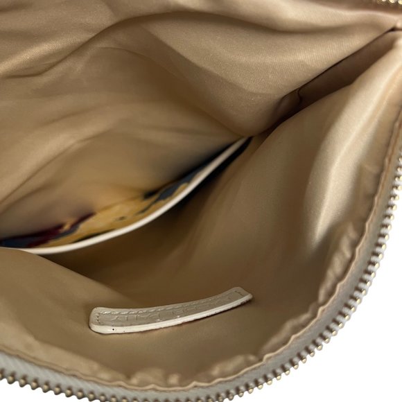 Rachel Pally Foldover Blue Yellow Floral Canvas Faux Leather Clutch - Picture 9 of 12